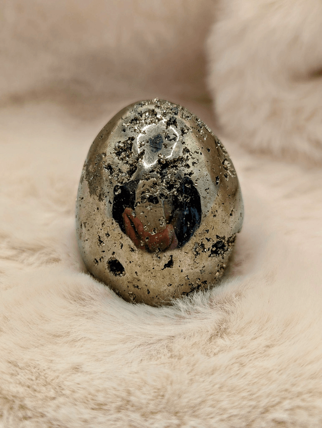 Œuf en Pyrite Naturelle