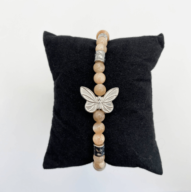 Bracelet "Effet Papillon" – Pierre de Soleil (Tanzanie, Qualité Extra)