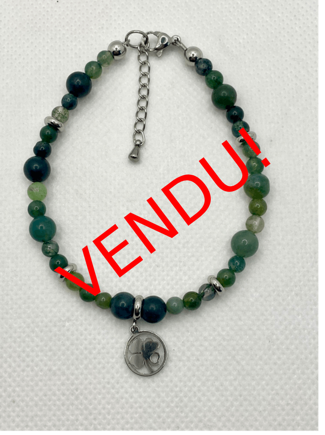 Bracelet en Agate Mousse – Édition spéciale Saint Patrick
