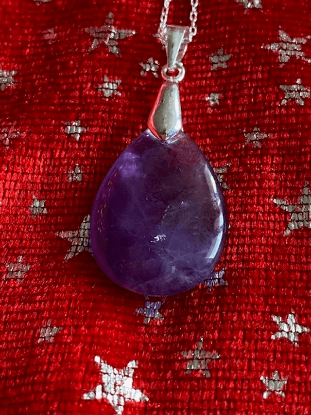 Pendentif Goutte en Améthyste - Chaîne en Argent 925