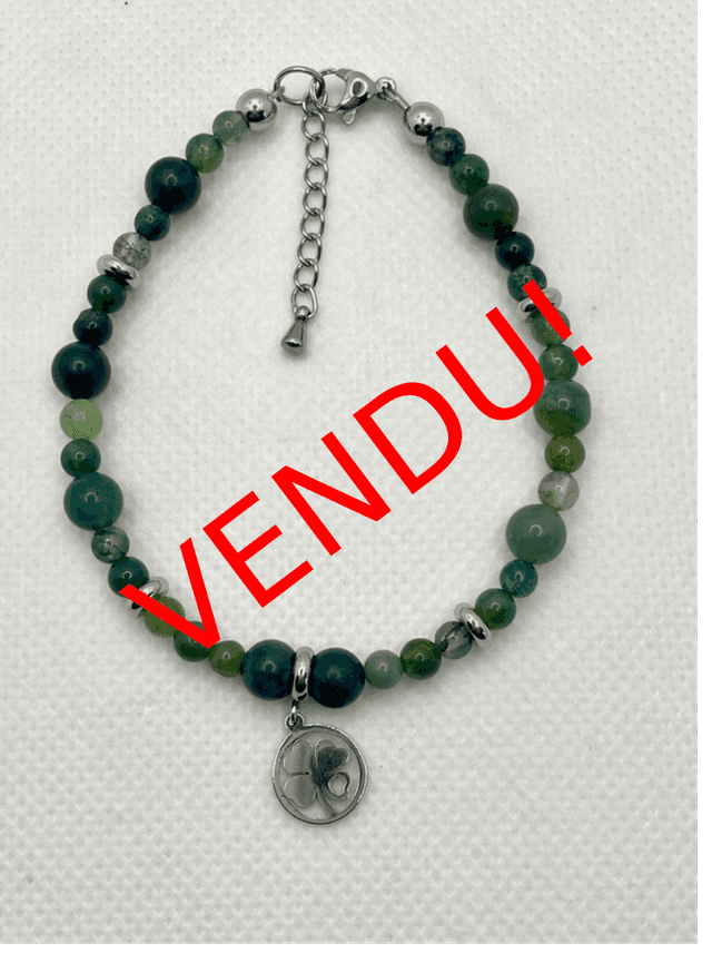 Bracelet en Agate Mousse – Édition spéciale Saint Patrick
