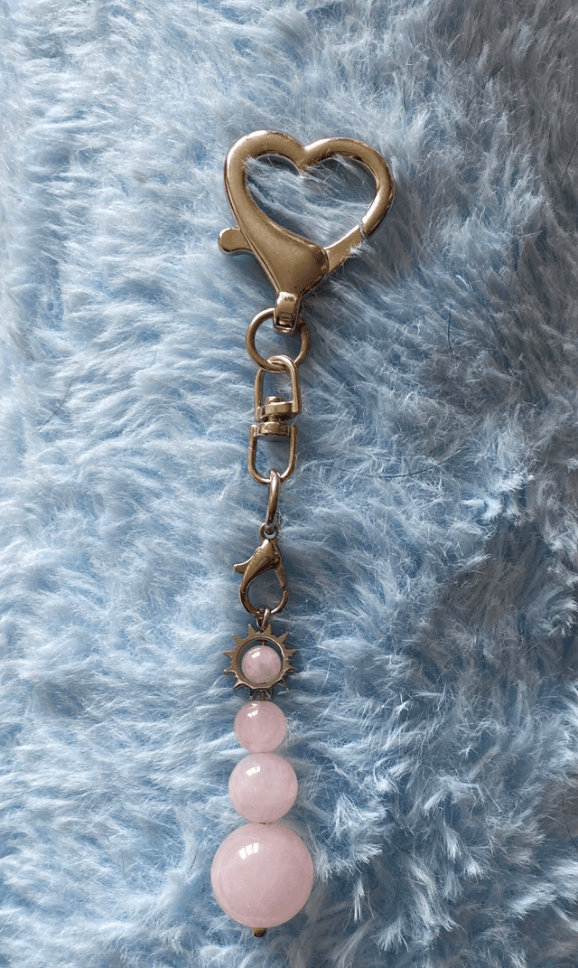 Porte-clés en Quartz Rose
