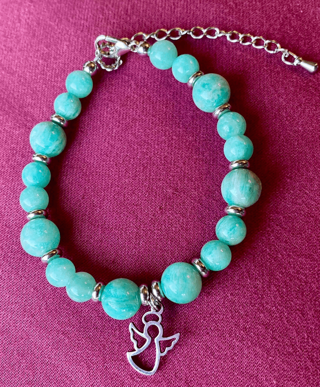 Bracelet Petit Ange Amazonite (Qualité Extra) - Collection Noel 2024